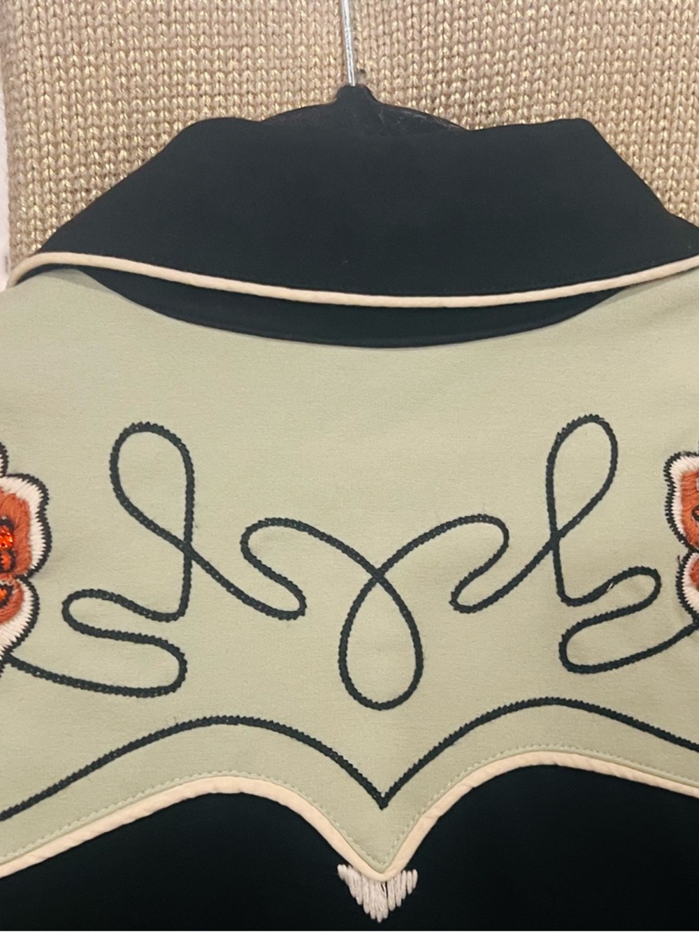 Double D Ranch Black Western rose/cactus Jacket with Turquoise & red Embroidery - Picture 4 of 7